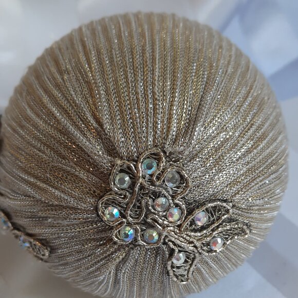 Handmade one of a kind Christmas ball elegant bronze stone #624 - Picture 3 of 6